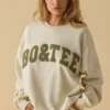 Sweat-shirt oversize à col rond, couleur ivoire Sweat-shirt oversize à col rond, couleur ivoire