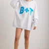 Sweat-shirt oversize à col rond, gris chiné Sweat-shirt oversize à col rond, gris chiné