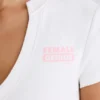 T-shirt court en jersey de coton stretch à imprimé graphique, blanc