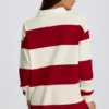 T-shirt oversize à manches longues rayé, rouge foncé T-shirt oversize à manches longues rayé, rouge foncé
