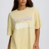 T-shirt oversize à motif graphique, couleur citron T-shirt oversize à motif graphique, couleur citron