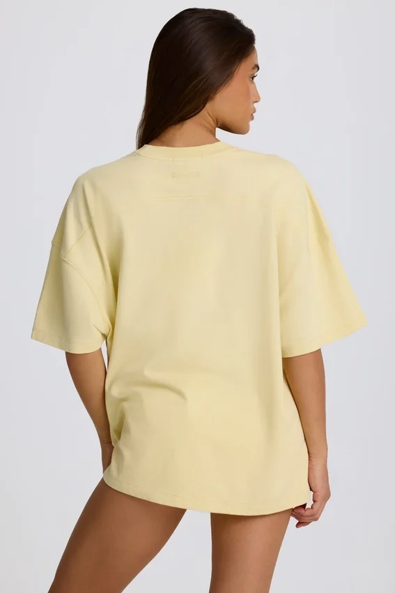 T-shirt oversize à motif graphique, couleur citron T-shirt oversize à motif graphique, couleur citron