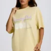 T-shirt oversize à motif graphique, couleur citron T-shirt oversize à motif graphique, couleur citron