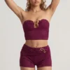 Top court bandeau Tarni à détails métalliques, couleur violet baie Top court bandeau Tarni à détails métalliques, couleur violet baie