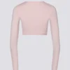 Top court cache-cœur en jersey doux, rose ballet Top court cache-cœur en jersey doux, rose ballet