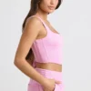 Top court corset en jersey brossé, rose bubblegum
