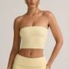 Top court sans bretelles Verna en modal, couleur jaune crème Top court sans bretelles Verna en modal, couleur jaune crème