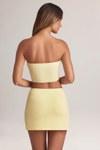 Top court sans bretelles Verna en modal, couleur sorbet citron