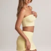 Top court sans bretelles Verna en modal, couleur sorbet citron Top court sans bretelles Verna en modal, couleur sorbet citron