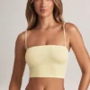 Top court sans bretelles Verna en modal, couleur sorbet citron Top court sans bretelles Verna en modal, couleur sorbet citron