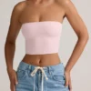 Top court sans bretelles Verna en modal, rose pâle Top court sans bretelles Verna en modal, rose pâle
