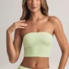 Top court sans bretelles Verna en modal, vert sauge Top court sans bretelles Verna en modal, vert sauge
