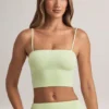 Top court sans bretelles Verna en modal, vert sauge Top court sans bretelles Verna en modal, vert sauge