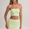 Top court sans bretelles Verna en modal, vert sauge Top court sans bretelles Verna en modal, vert sauge