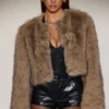 Veste courte en fausse fourrure Galaia, marron clair Veste courte en fausse fourrure Galaia, marron clair