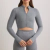 Veste courte FlexiRib en gris chiné