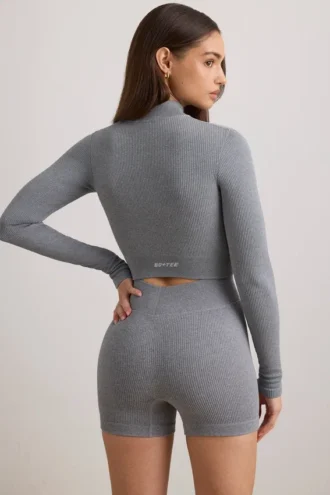 Veste courte FlexiRib en gris chiné