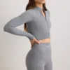 Veste courte FlexiRib en gris chiné