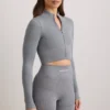 Veste courte FlexiRib en gris chiné