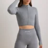 Veste courte FlexiRib en gris chiné