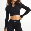 Veste courte zippée FlexiRib en noir Veste courte zippée FlexiRib en noir