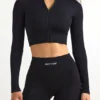 Veste courte zippée FlexiRib en noir Veste courte zippée FlexiRib en noir