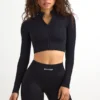 Veste courte zippée FlexiRib en noir Veste courte zippée FlexiRib en noir