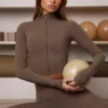 Veste courte zippée Soft Active couleur cacao Veste courte zippée Soft Active couleur cacao