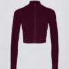 Veste courte zippée Soft Active en bordeaux Veste courte zippée Soft Active en bordeaux