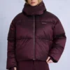 Veste de ski oversize courte imperméable, couleur bordeaux Veste de ski oversize courte imperméable, couleur bordeaux