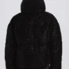 Veste de ski oversize courte imperméable, motif léopard noir Veste de ski oversize courte imperméable, motif léopard noir