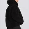 Veste de ski oversize courte imperméable, motif léopard noir Veste de ski oversize courte imperméable, motif léopard noir