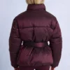 Veste de ski oversize imperméable à ceinture, couleur bordeaux Veste de ski oversize imperméable à ceinture, couleur bordeaux