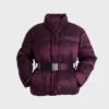 Veste de ski oversize imperméable à ceinture, couleur bordeaux Veste de ski oversize imperméable à ceinture, couleur bordeaux