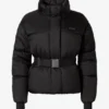 Veste de ski oversize imperméable à ceinture, couleur noire Veste de ski oversize imperméable à ceinture, couleur noire