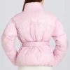 Veste de ski oversize imperméable à ceinture, couleur rose poudré Veste de ski oversize imperméable à ceinture, couleur rose poudré