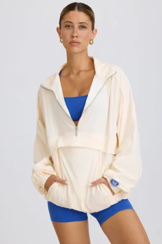 Veste de survêtement oversize en blanc
