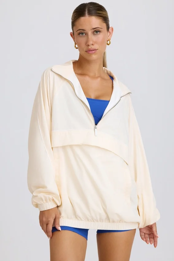 Veste de survêtement oversize en blanc Veste de survêtement oversize en blanc