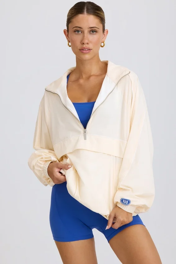 Veste de survêtement oversize en blanc Veste de survêtement oversize en blanc