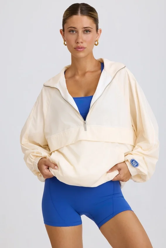 Veste de survêtement oversize en blanc Veste de survêtement oversize en blanc