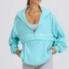 Veste de survêtement oversize en bleu aqua Veste de survêtement oversize en bleu aqua