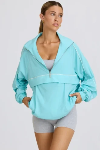 Veste de survêtement oversize en bleu aqua