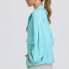 Veste de survêtement oversize en bleu aqua Veste de survêtement oversize en bleu aqua