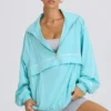 Veste de survêtement oversize en bleu aqua Veste de survêtement oversize en bleu aqua