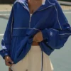 Veste de survêtement oversize en bleu cobalt Veste de survêtement oversize en bleu cobalt