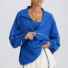 Veste de survêtement oversize en bleu cobalt Veste de survêtement oversize en bleu cobalt