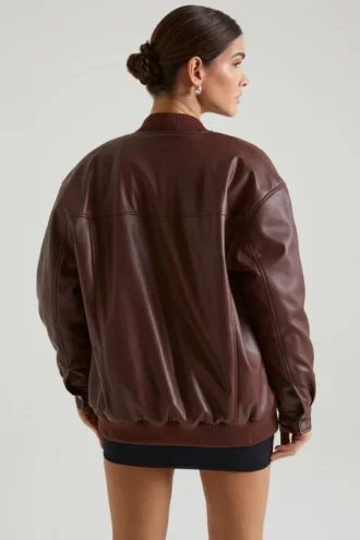 Veste en simili cuir Maple, marron