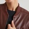 Veste en simili cuir Maple, marron