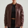 Veste en simili cuir Maple, marron