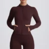 Veste mi-couche à capuche Soft Active, couleur chocolat Veste mi-couche à capuche Soft Active, couleur chocolat